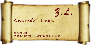 Zavarkó Laura névjegykártya